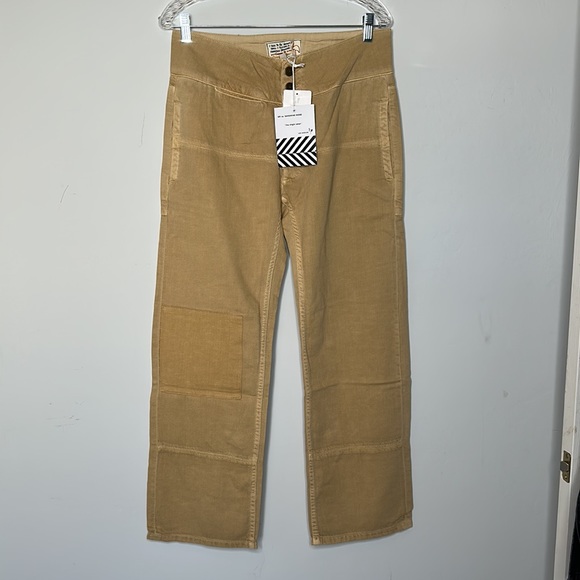 Free People Sandrine Rose French Worker Tan Jeans Size 27 NWT - Picture 2 of 7